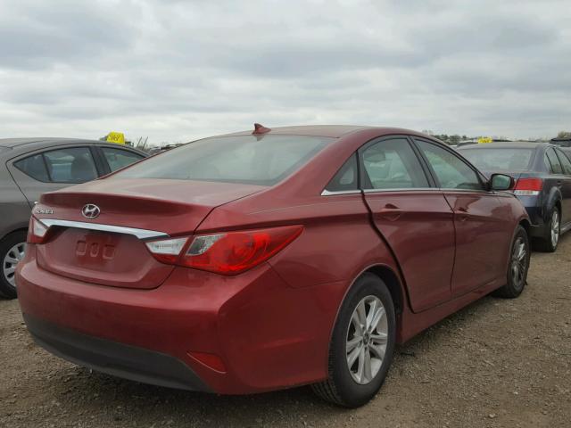 5NPEB4AC5EH881532 - 2014 HYUNDAI SONATA GLS RED photo 4