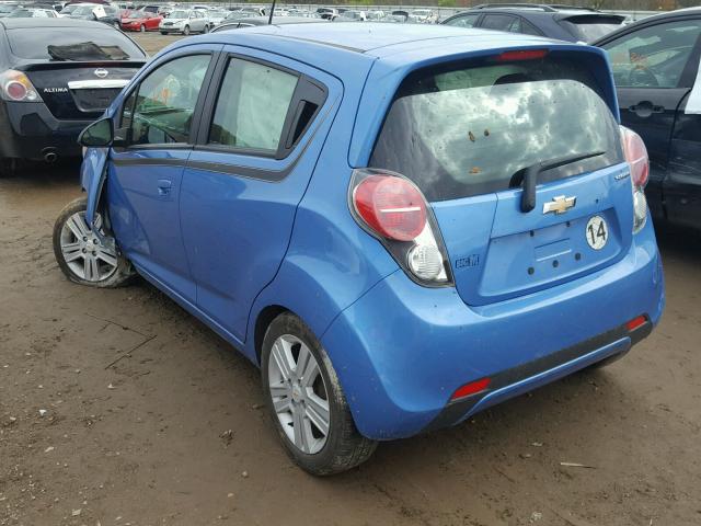 KL8CB6S99EC405956 - 2014 CHEVROLET SPARK LS BLUE photo 3