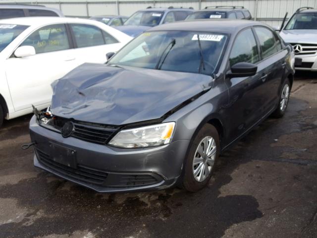 3VW2K7AJ2BM366526 - 2011 VOLKSWAGEN JETTA BASE GRAY photo 2
