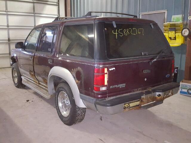 1FMDU34X8PUC02422 - 1993 FORD EXPLORER MAROON photo 3