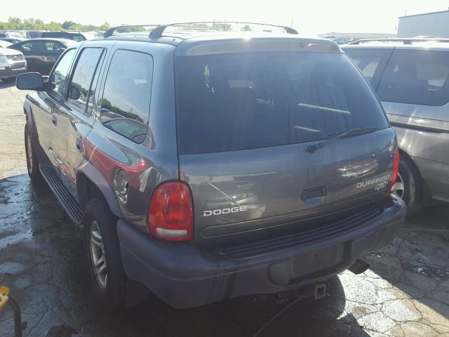 1D4HS38N93F537825 - 2003 DODGE DURANGO SP GRAY photo 3