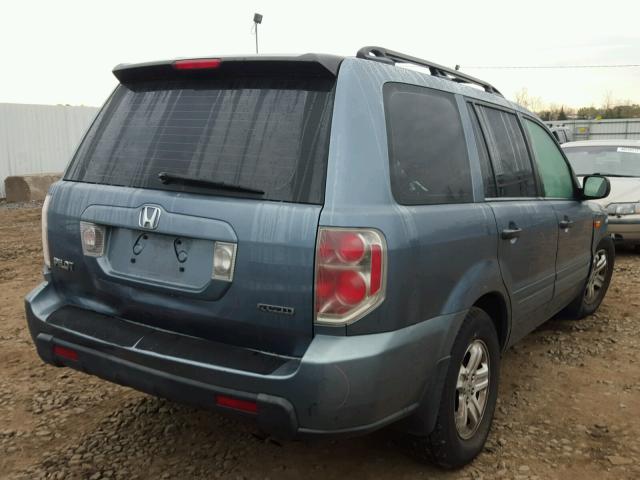 2HKYF18106H546801 - 2006 HONDA PILOT LX BLUE photo 4