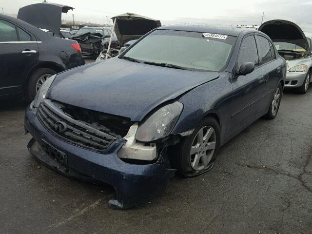 JNKCV51F65M310523 - 2005 INFINITI G35 BLUE photo 2