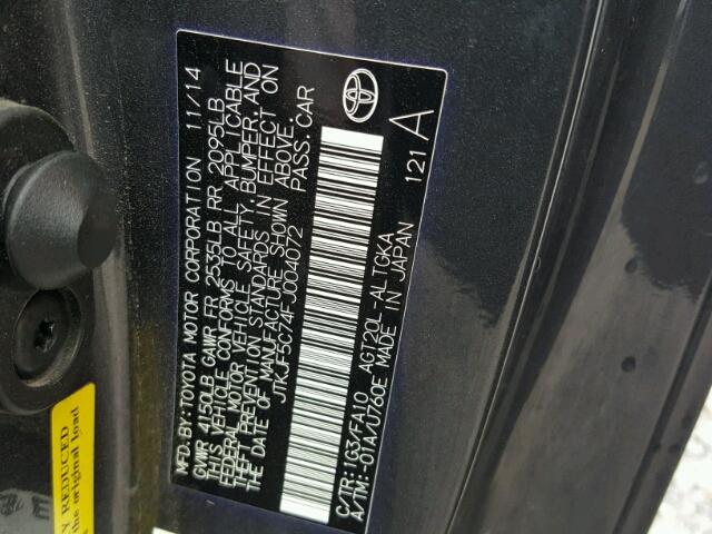 JTKJF5C74FJ004072 - 2015 TOYOTA SCION TC 石墨色 照片 10