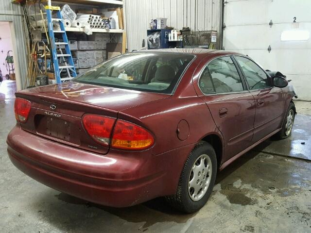 1G3NL52T1YC418742 - 2000 OLDSMOBILE ALERO MAROON photo 4