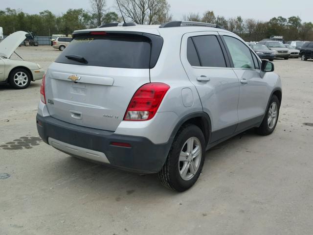 3GNCJLSBXGL261649 - 2016 CHEVROLET TRAX 1LT SILVER photo 4