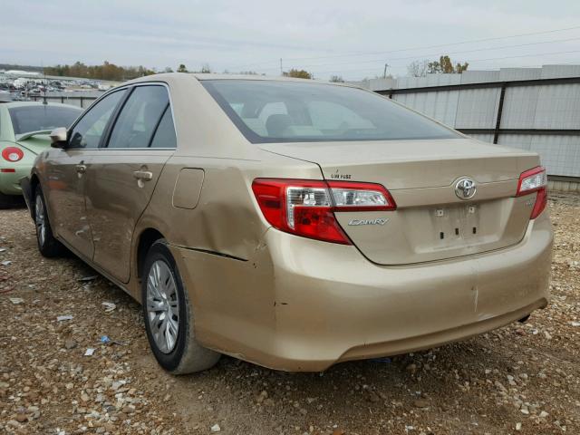 4T1BF1FK5CU026883 - 2012 TOYOTA CAMRY BASE GOLD photo 3