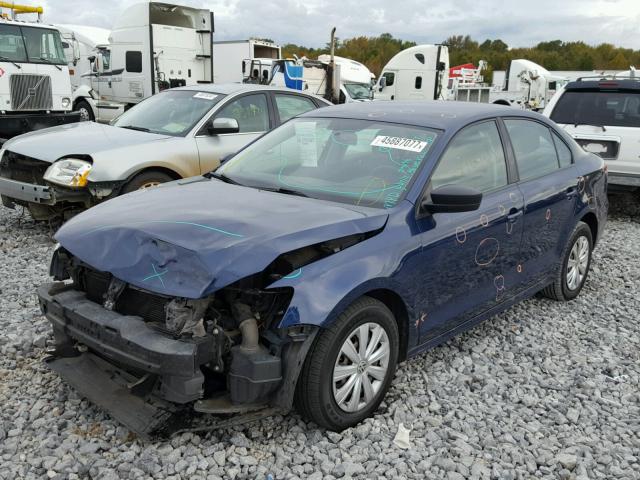 3VW2K7AJ5DM264849 - 2013 VOLKSWAGEN JETTA BASE BLUE photo 2