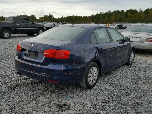 3VW2K7AJ5DM264849 - 2013 VOLKSWAGEN JETTA BASE BLUE photo 4