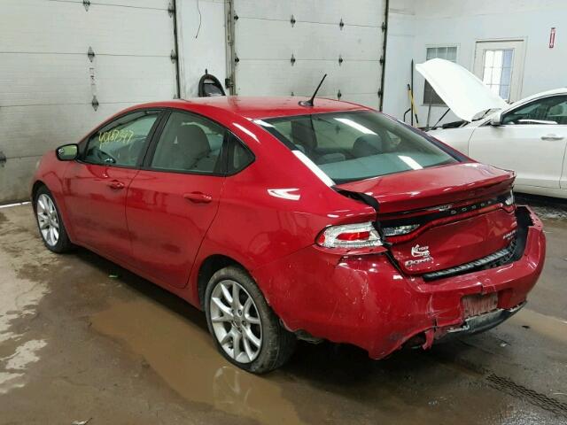 1C3CDFBH7DD641527 - 2013 DODGE DART SXT RED photo 3