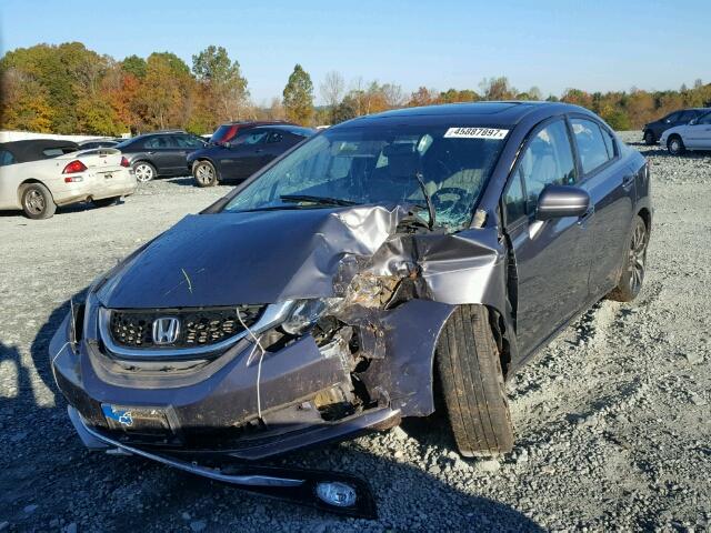 2HGFB2F96FH530016 - 2015 HONDA CIVIC EXL GRAY photo 2