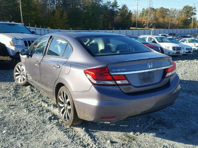 2HGFB2F96FH530016 - 2015 HONDA CIVIC EXL GRAY photo 3