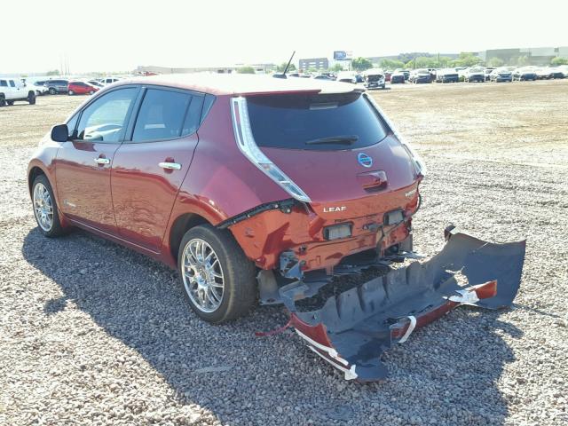 1N4AZ0CP9FC303911 - 2015 NISSAN LEAF S RED photo 3