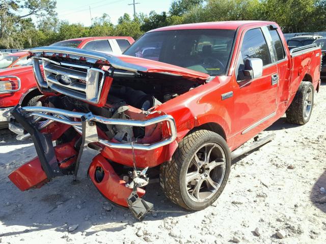 1FTRX12WX8FB18107 - 2008 FORD F150 RED photo 2