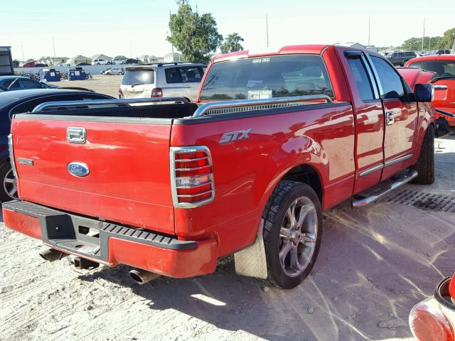 1FTRX12WX8FB18107 - 2008 FORD F150 RED photo 4