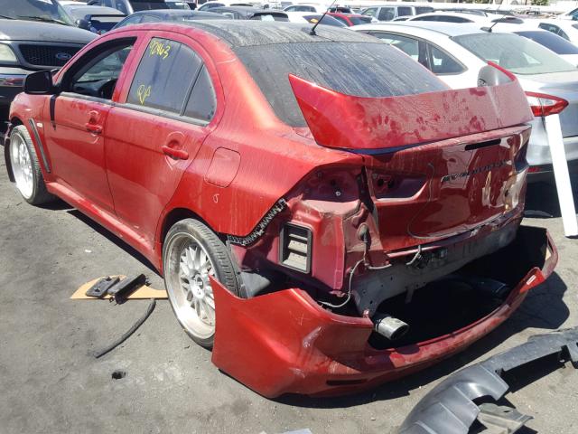 JA3AW86V58U044051 - 2008 MITSUBISHI LANCER EVO RED photo 3