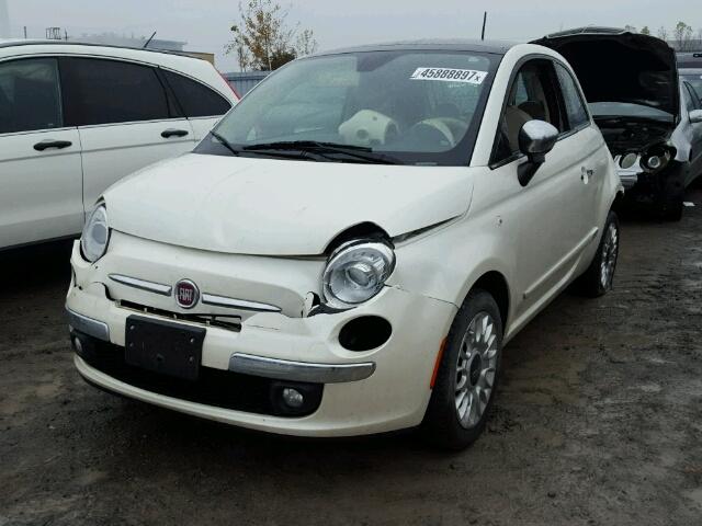 3C3CFFCR4CT123370 - 2012 FIAT 500 LOUNGE WHITE photo 2