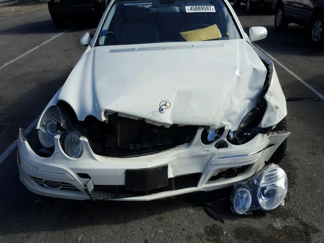 WDBUF56X47B114999 - 2007 MERCEDES-BENZ E 350 WHITE photo 9