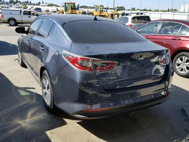 KNAGM4AD1E5075129 - 2014 KIA OPTIMA HYB BLUE photo 3