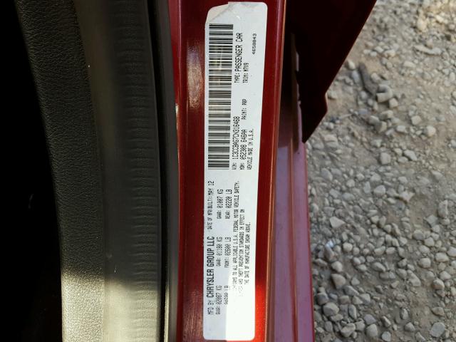 1C3CCBAG7CN316468 - 2012 CHRYSLER 200 LX RED photo 10