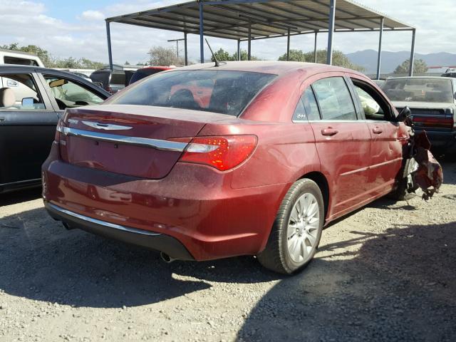 1C3CCBAG7CN316468 - 2012 CHRYSLER 200 LX RED photo 4