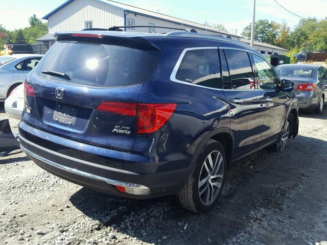 5FNYF6H06GB058408 - 2016 HONDA PILOT ELIT BLUE photo 4