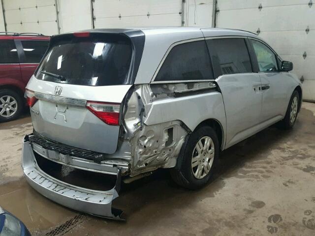 5FNRL5H23CB012716 - 2012 HONDA ODYSSEY LX SILVER photo 4