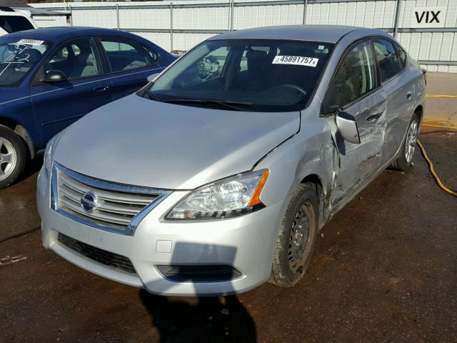 1N4AB7AP9DN904334 - 2013 NISSAN SENTRA SILVER photo 2