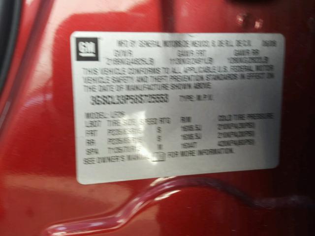 3GSCL33P58S725553 - 2008 SATURN VUE XE RED photo 10