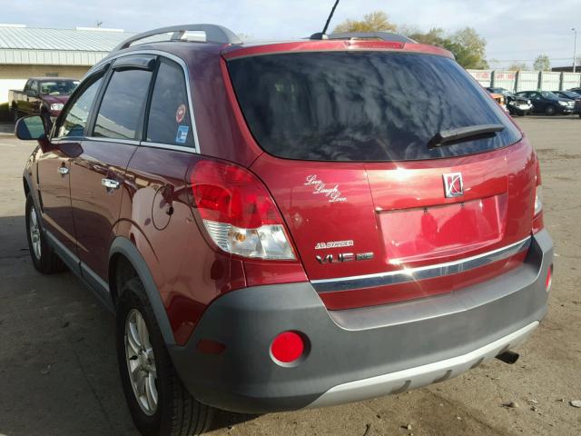 3GSCL33P58S725553 - 2008 SATURN VUE XE RED photo 3