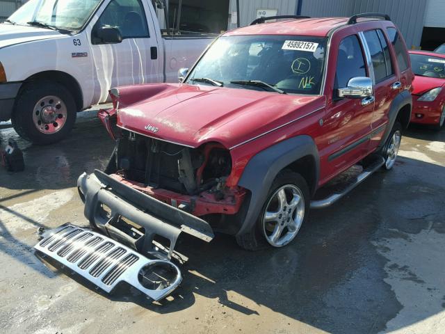 1J4GL48K04W144115 - 2004 JEEP LIBERTY SP RED photo 2