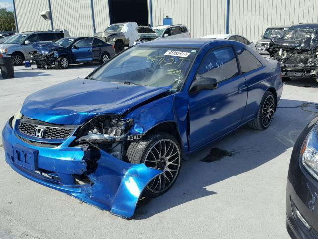 1HGEM22554L037095 - 2004 HONDA CIVIC BLUE photo 2