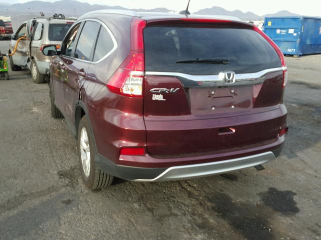 2HKRM3H7XGH538068 - 2016 HONDA CR-V EXL MAROON photo 3