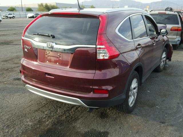 2HKRM3H7XGH538068 - 2016 HONDA CR-V EXL MAROON photo 4