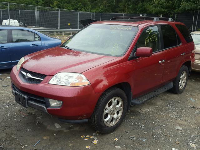 2HNYD18612H518519 - 2002 ACURA MDX TOURIN BURGUNDY photo 2