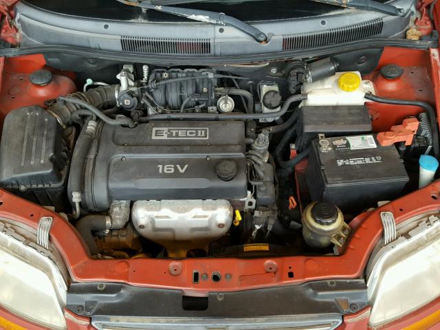 KL1TD52655B329506 - 2005 CHEVROLET AVEO BASE Czerwony zdjęcie 7