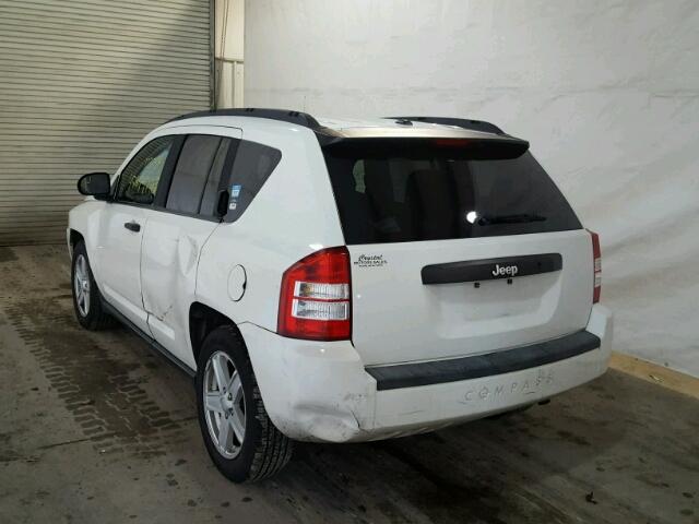 1J8FT47W57D256052 - 2007 JEEP COMPASS WHITE photo 3