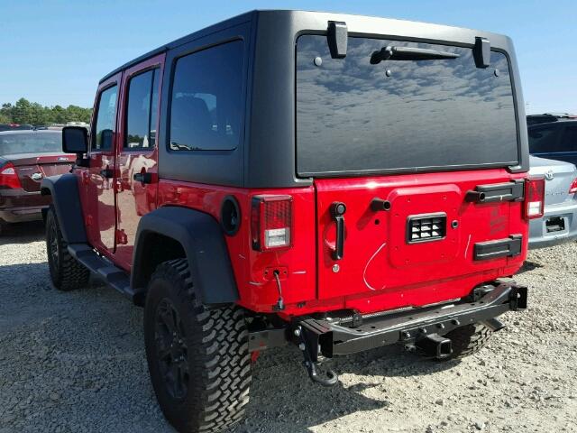 1C4BJWDG3HL729538 - 2017 JEEP WRANGLER U RED photo 3