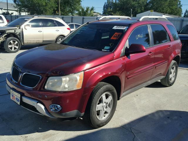 2CKDL33F786328148 - 2008 PONTIAC TORRENT MAROON photo 2