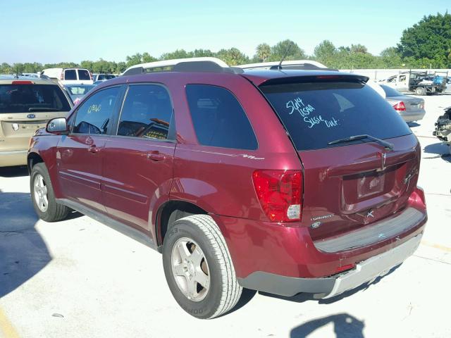 2CKDL33F786328148 - 2008 PONTIAC TORRENT MAROON photo 3