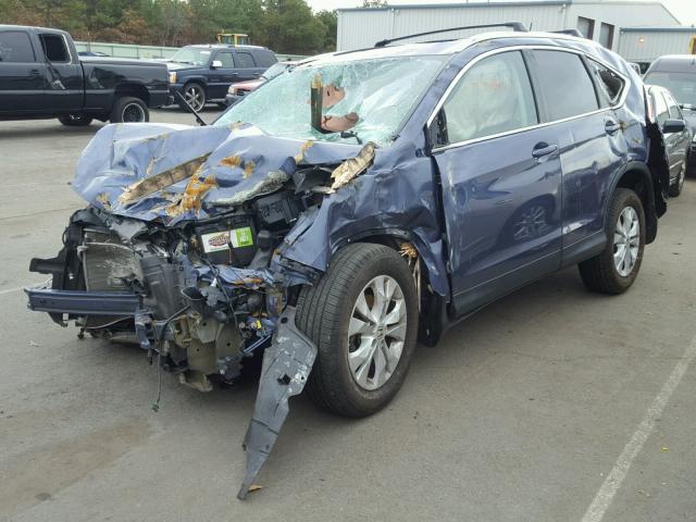 2HKRM4H75DH612367 - 2013 HONDA CR-V EXL BLUE photo 2