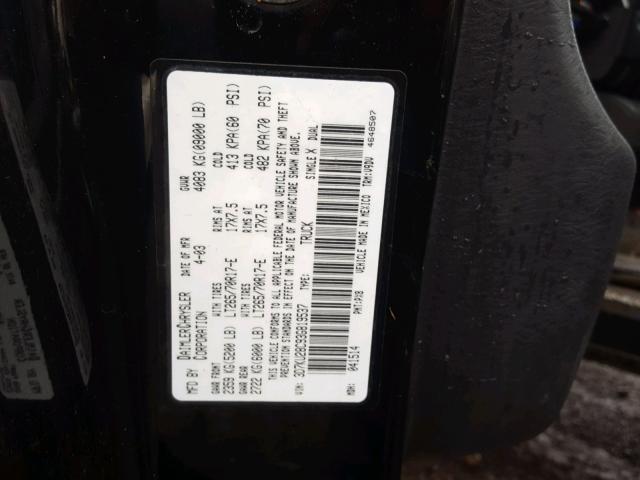 3D7KU28C93G819537 - 2003 DODGE RAM 2500 S BLACK photo 10