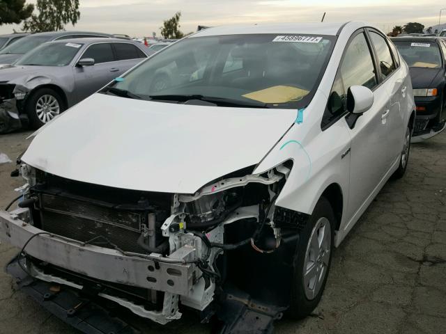 JTDKN3DU8A0034696 - 2010 TOYOTA PRIUS WHITE photo 2