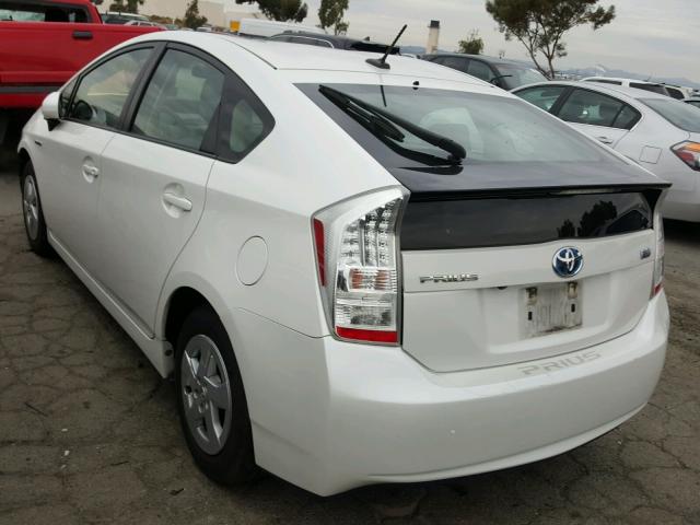 JTDKN3DU8A0034696 - 2010 TOYOTA PRIUS WHITE photo 3