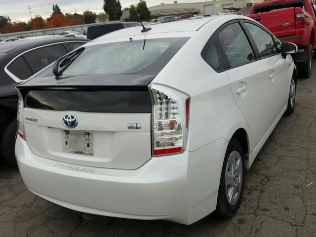 JTDKN3DU8A0034696 - 2010 TOYOTA PRIUS WHITE photo 4