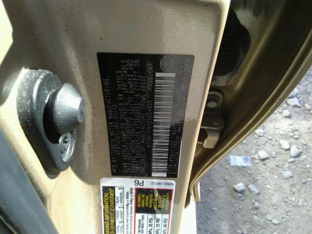 4T1BF1FK1CU054955 - 2012 TOYOTA CAMRY BASE GOLD photo 10