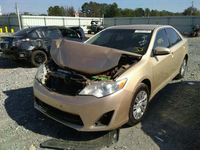 4T1BF1FK1CU054955 - 2012 TOYOTA CAMRY BASE GOLD photo 2