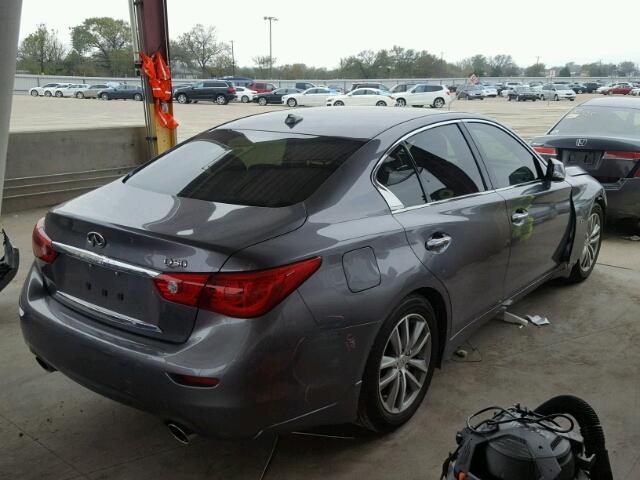 JN1BV7AP9EM686833 - 2014 INFINITI Q50 BASE GRAY photo 4