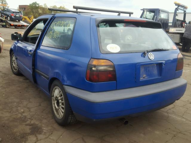 3VWBC81H2SM039401 - 1995 VOLKSWAGEN GOLF III S BLUE photo 3