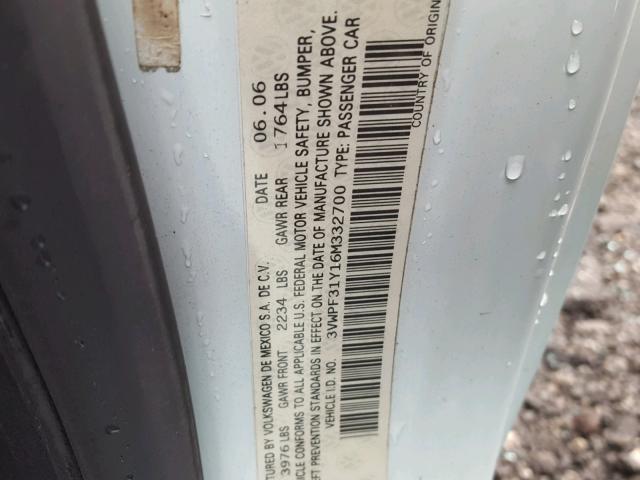 3VWPF31Y16M332700 - 2006 VOLKSWAGEN NEW BEETLE Mavi foto 10